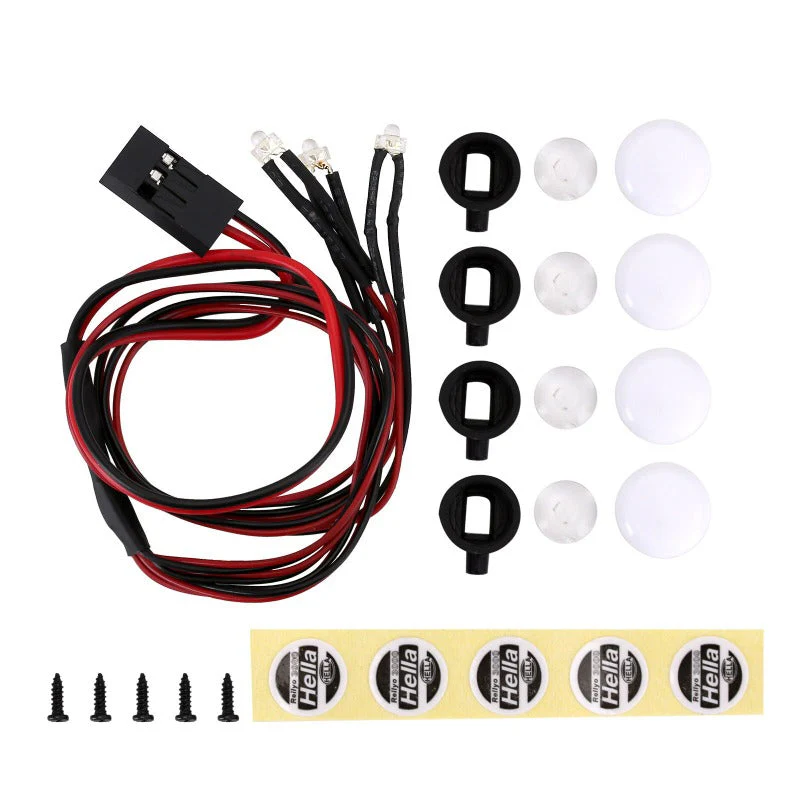 INJORA | HELLA IPF Sticker LED Lights Round Headlights for Axial SCX24 - Round HELLA Lights
