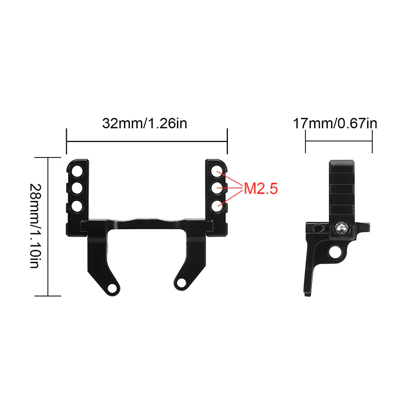 INJORA Lay Down Servo Mount & Steering Links for 1/18 TRX4M Stock Axle - Image 4