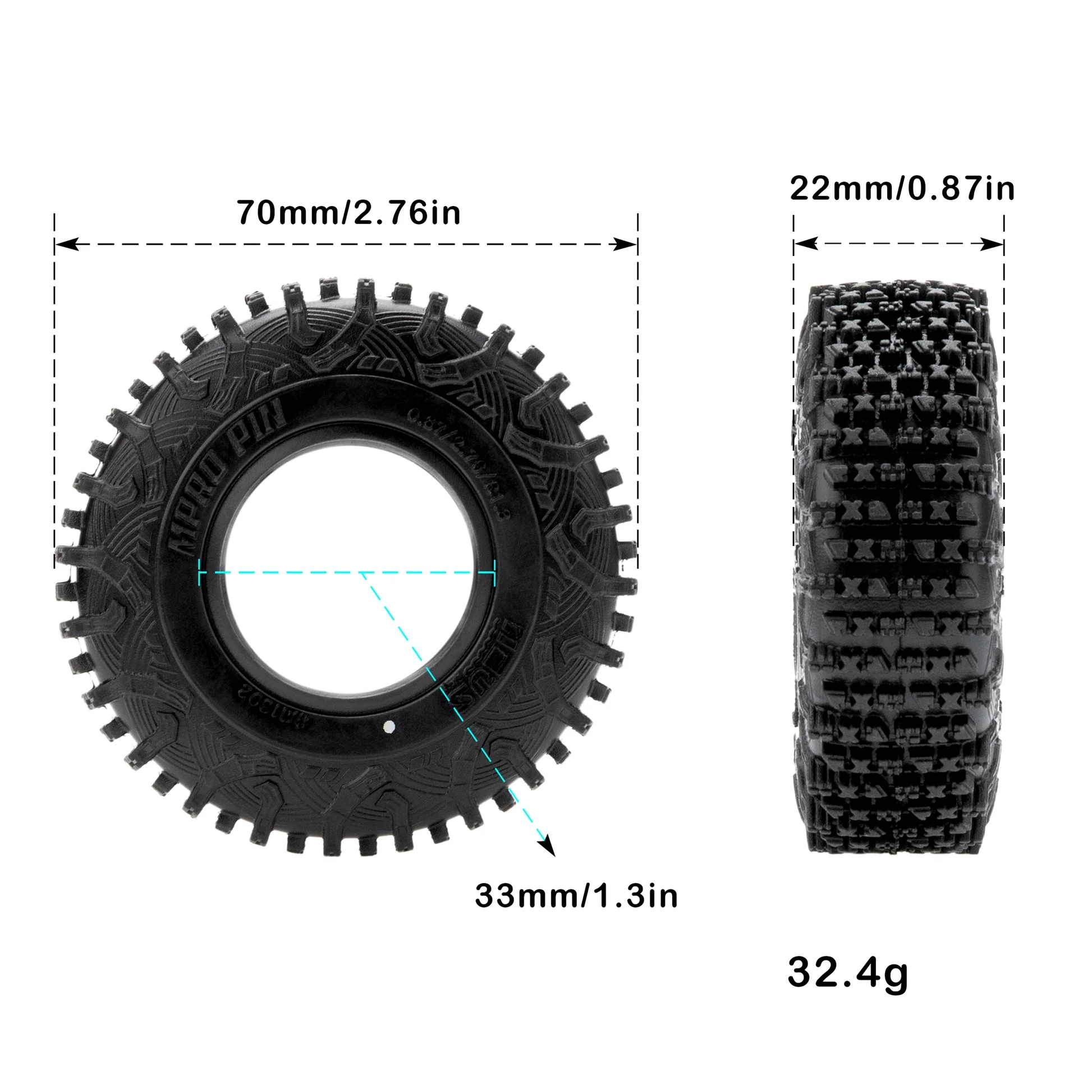MEUS Racing | MPro Comp Pin MS6 - 1.3" 70mm Super Soft & Sticky Tires - Image 4